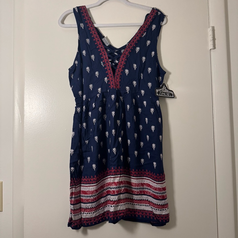 Angie Navy and Pink Mini Dress